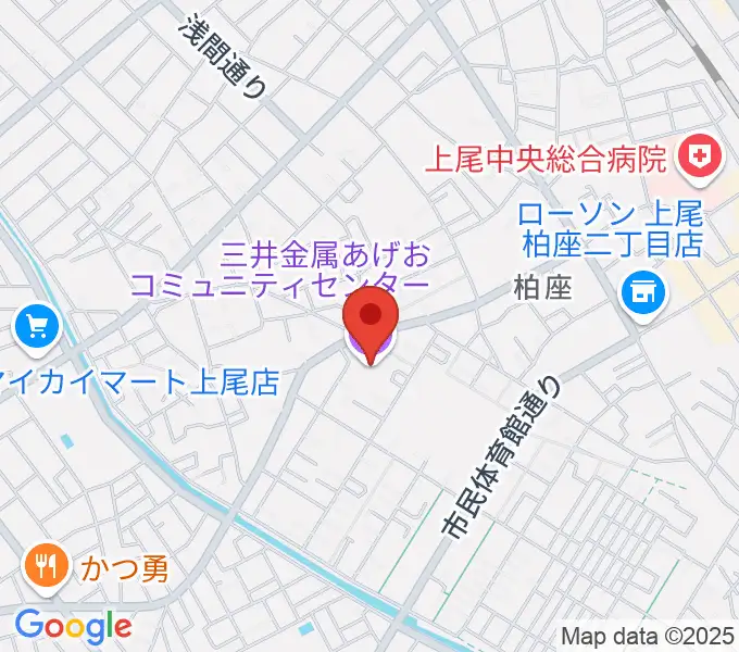 三井金属あげおコミュニティセンターの地図