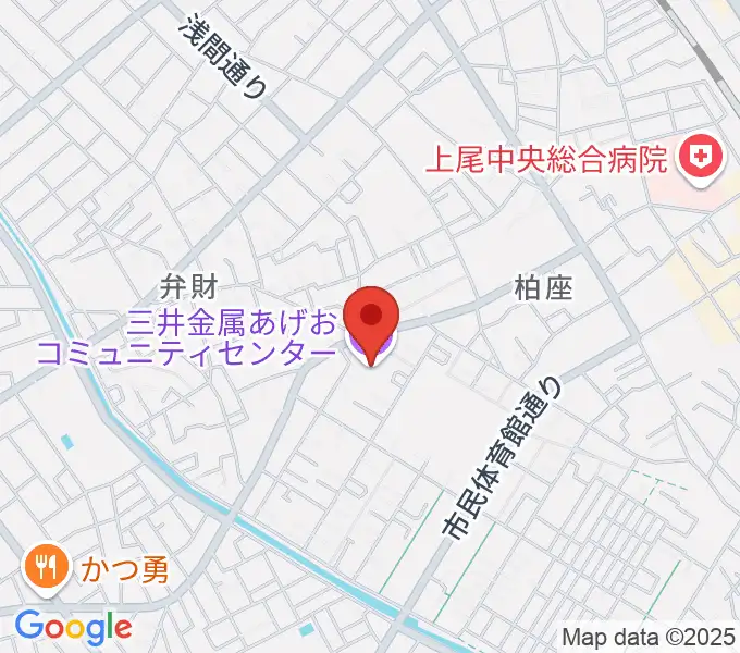 三井金属あげおコミュニティセンターの地図