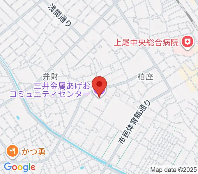 三井金属あげおコミュニティセンターの地図
