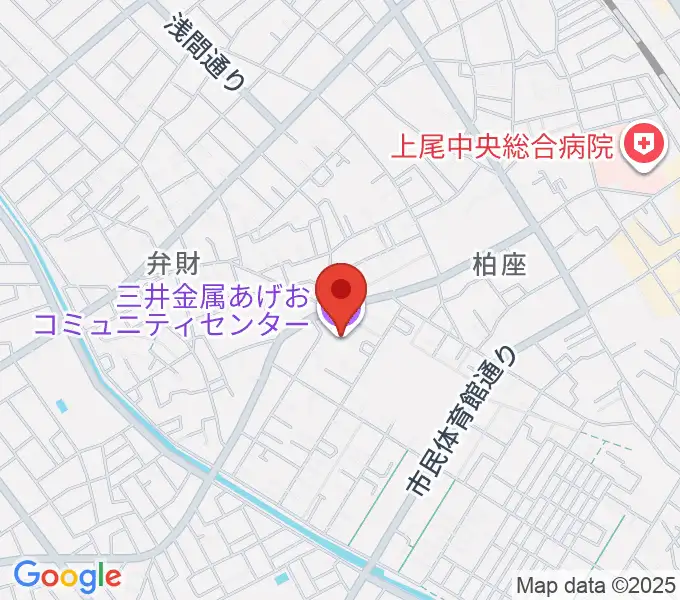 三井金属あげおコミュニティセンターの地図
