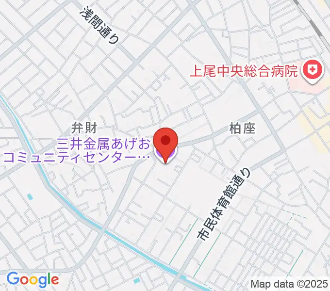 三井金属あげおコミュニティセンターの地図
