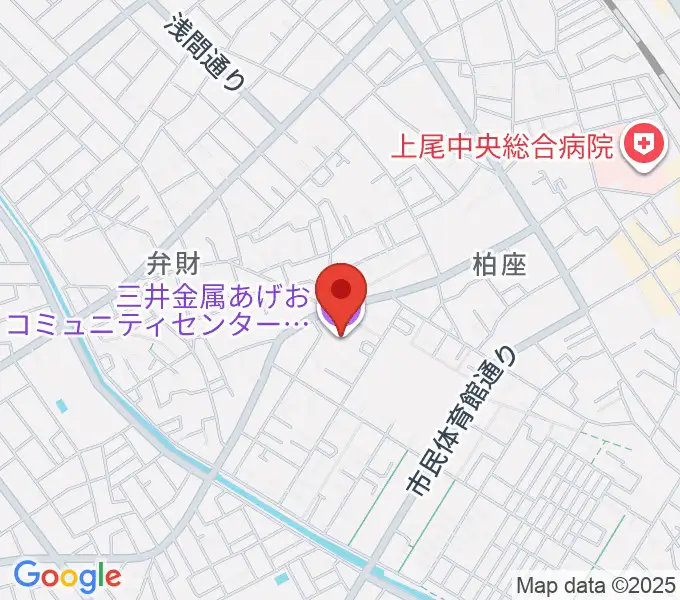 三井金属あげおコミュニティセンターの地図