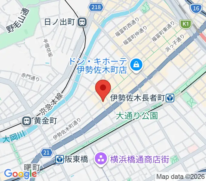 伊勢佐木町CROSS STREETの地図