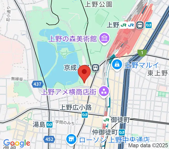 池之端ライブスペースQuiの地図