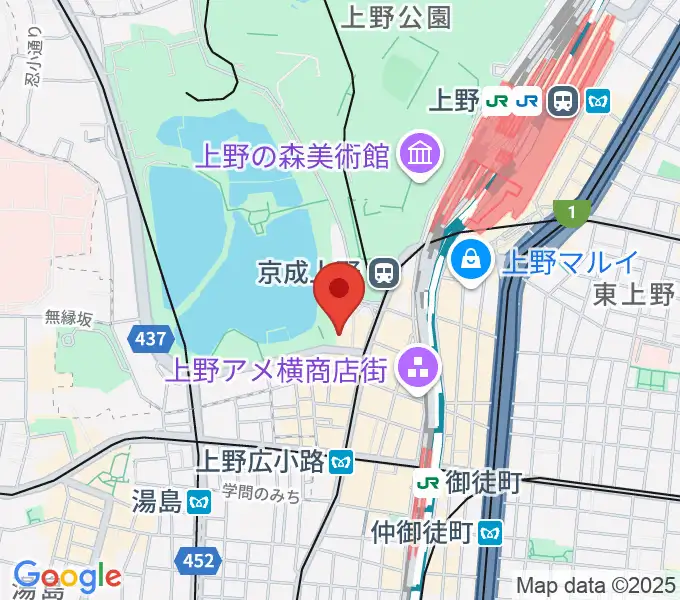 池之端ライブスペースQuiの地図