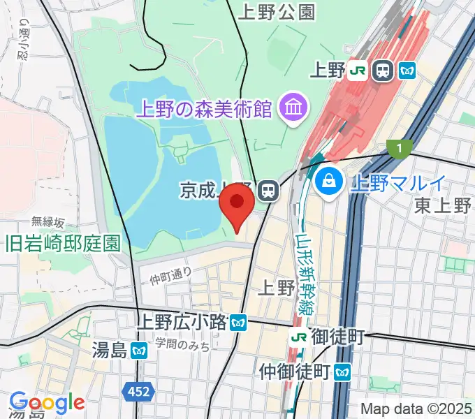 池之端ライブスペースQuiの地図