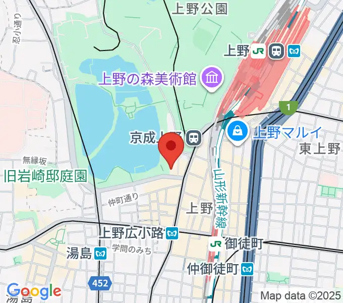 池之端ライブスペースQuiの地図