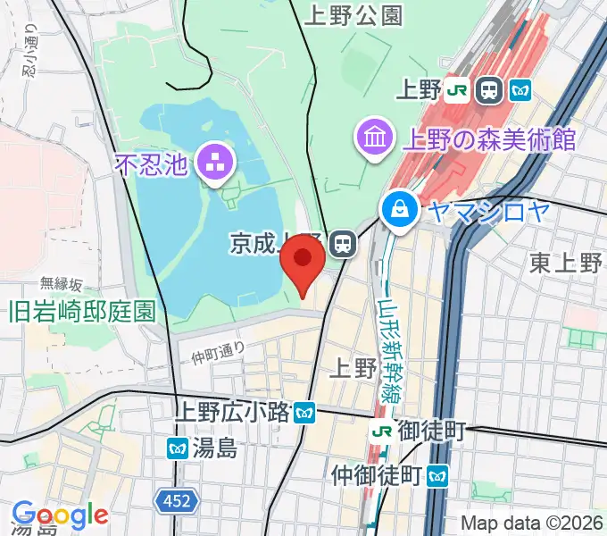 池之端ライブスペースQuiの地図
