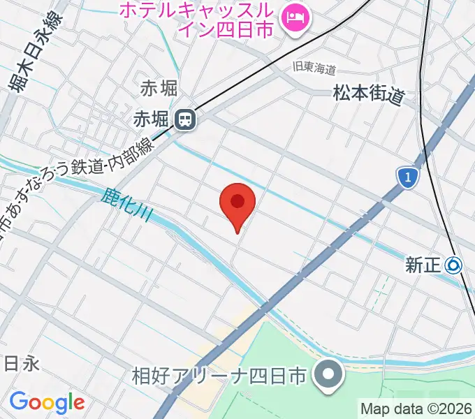 スタジオエチュード四日市店の地図