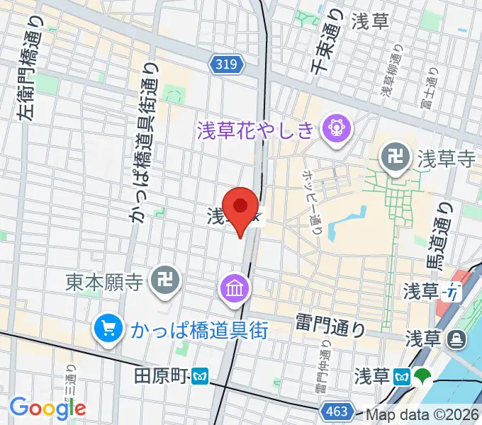 浅草ゴールデンタイガーの地図