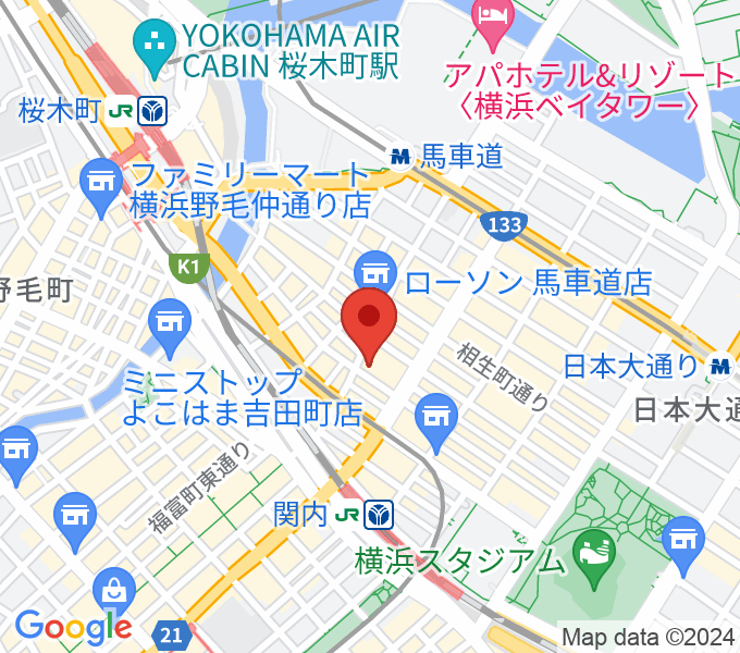 ディスクユニオン横浜関内店・ジャズ館の場所