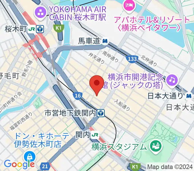 ディスクユニオン横浜関内店・ジャズ館の地図