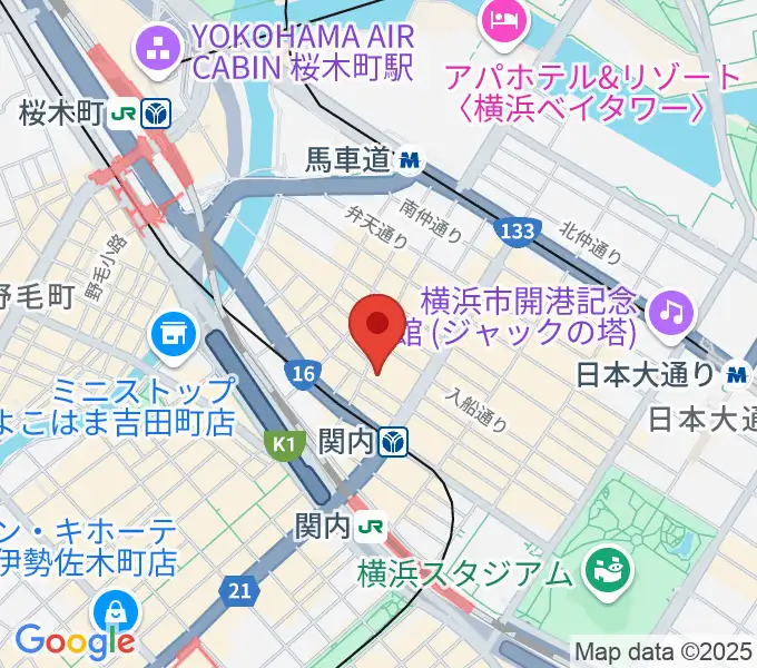 ディスクユニオン横浜関内店・ジャズ館の地図