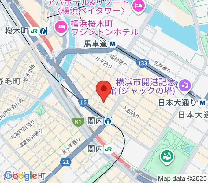 ディスクユニオン横浜関内店・ジャズ館の地図