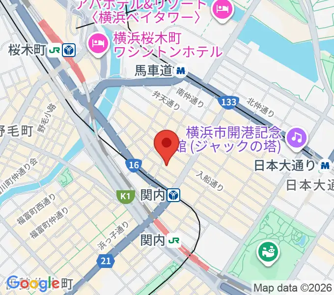 ディスクユニオン横浜関内店・ジャズ館の地図