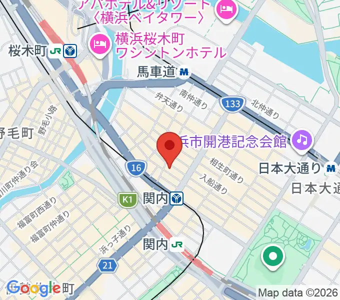 ディスクユニオン横浜関内店・ジャズ館の地図