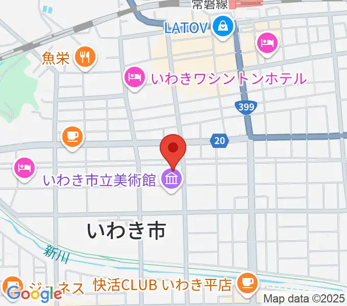 いわき市文化センター大ホールの地図