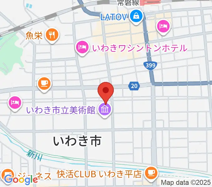 いわき市文化センター大ホールの地図