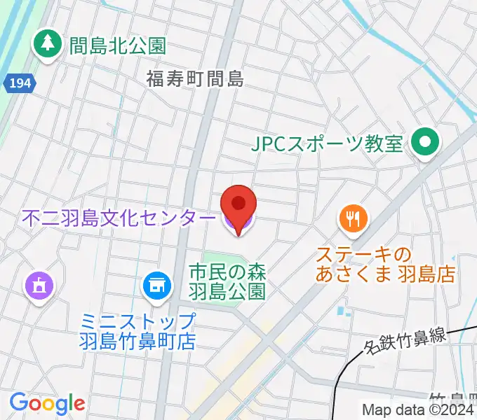 不二羽島文化センターの地図