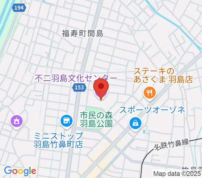 不二羽島文化センターの地図