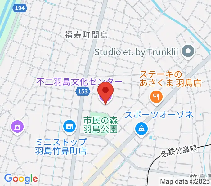 不二羽島文化センターの地図