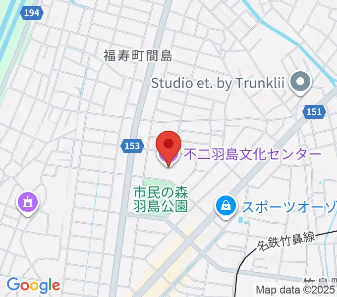 不二羽島文化センターの地図