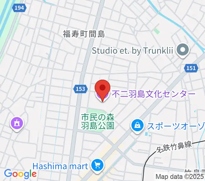 不二羽島文化センターの地図