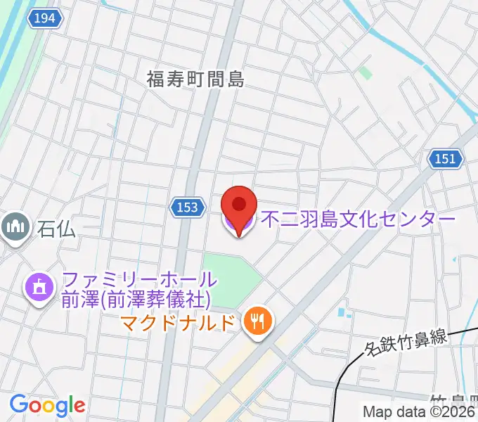 不二羽島文化センターの地図