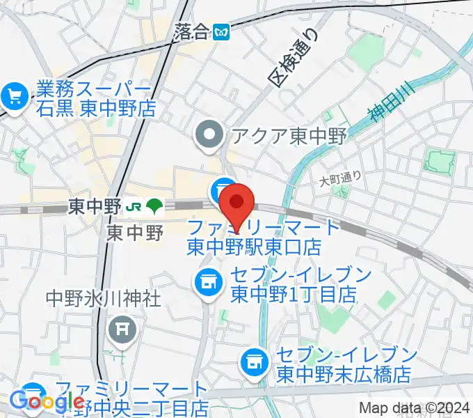 東中野 Cafeじみへんの地図