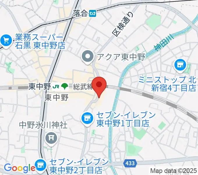 東中野 Cafeじみへんの地図