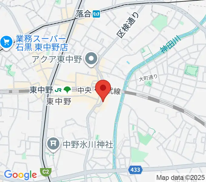 東中野 Cafeじみへんの地図