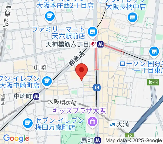 天満バンブークラブの地図