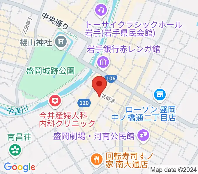 いわてアートサポートセンター風のスタジオの地図