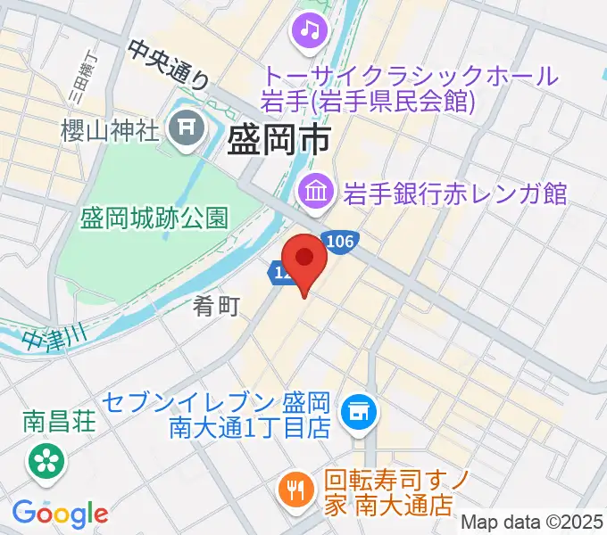 いわてアートサポートセンター風のスタジオの地図