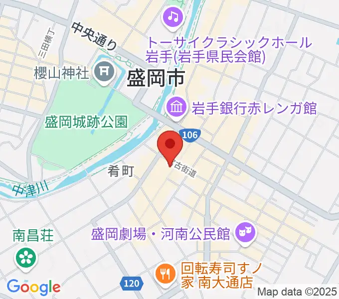 いわてアートサポートセンター風のスタジオの地図