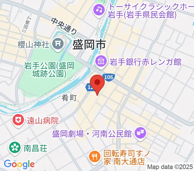 いわてアートサポートセンター風のスタジオの地図