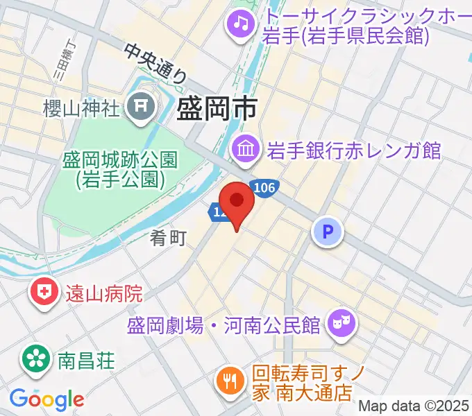 いわてアートサポートセンター風のスタジオの地図