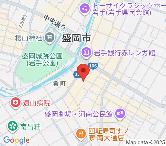 いわてアートサポートセンター風のスタジオの地図