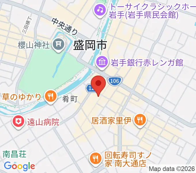 いわてアートサポートセンター風のスタジオの地図