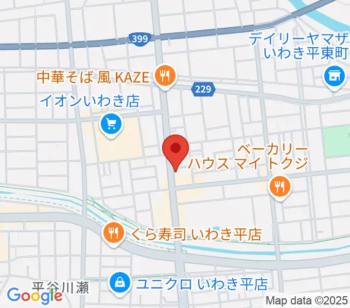 ピアノショップいわきの地図