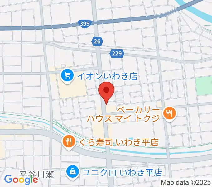 ピアノショップいわきの地図