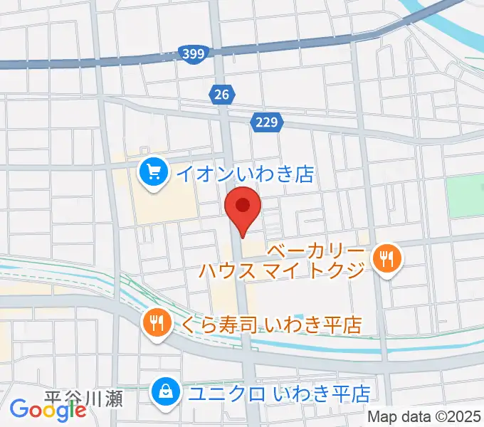 ピアノショップいわきの地図