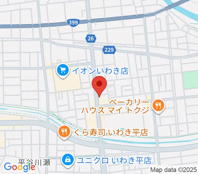 ピアノショップいわきの地図