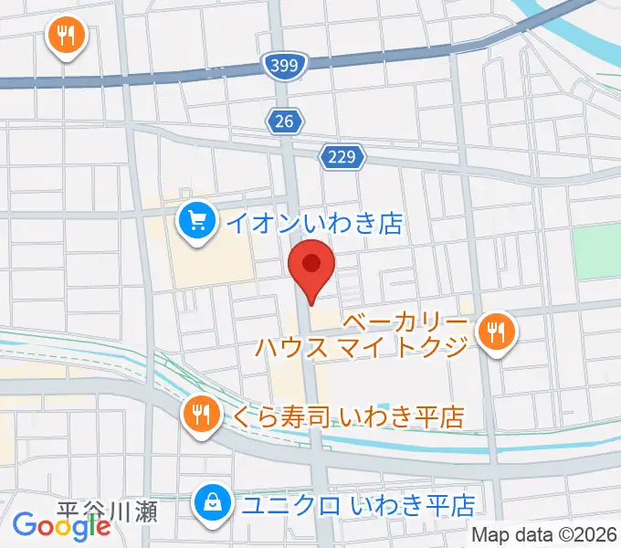 ピアノショップいわきの地図