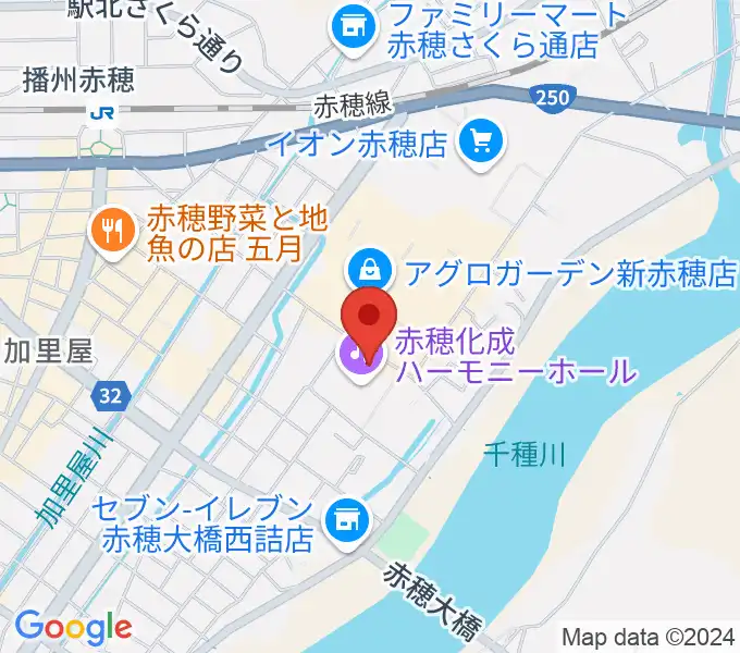 赤穂化成ハーモニーホールの地図