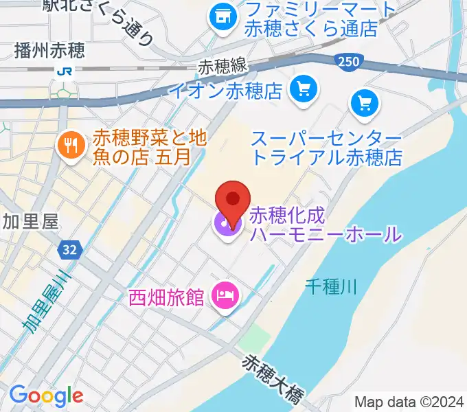 赤穂化成ハーモニーホールの地図