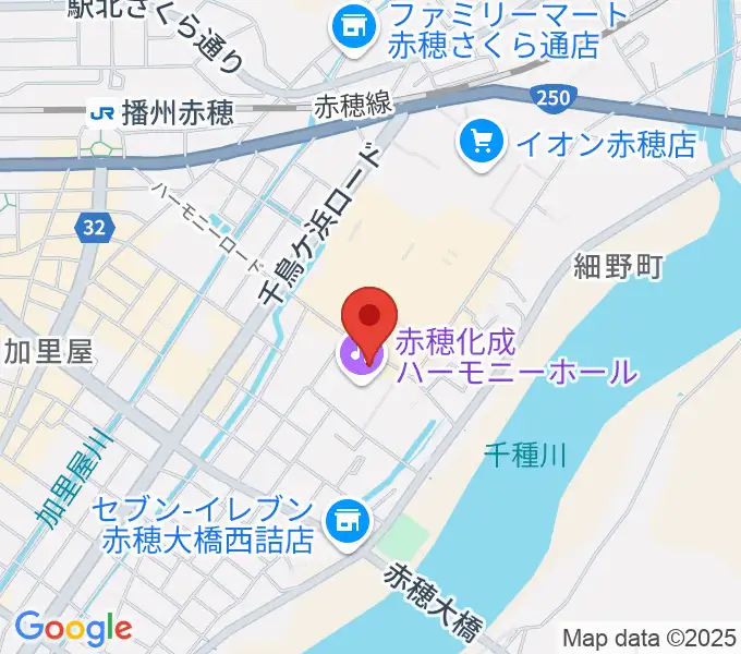 赤穂化成ハーモニーホールの地図