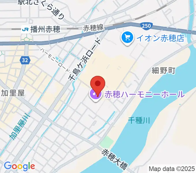 赤穂化成ハーモニーホールの地図