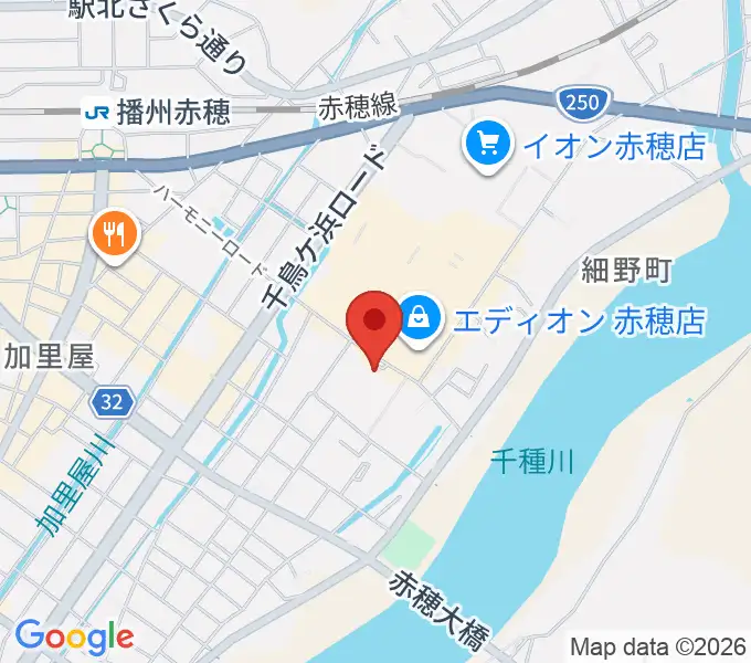 赤穂化成ハーモニーホールの地図