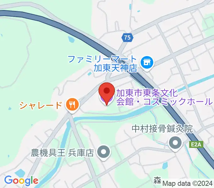 加東市東条文化会館コスミックホールの地図